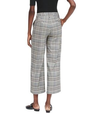 Banana Republic Wide Leg High Rise Plaid Cropped Pants